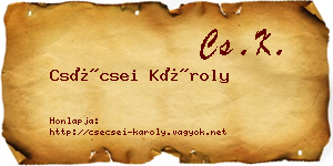 Csécsei Károly névjegykártya