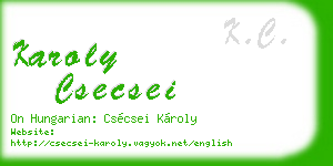 karoly csecsei business card