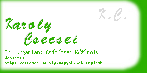 karoly csecsei business card